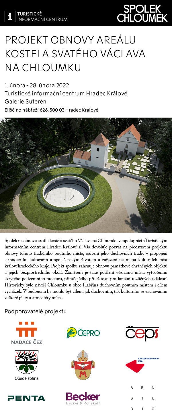 Výstava projektu obnova kostela sv. Václava na Chloumku v TIC Hradec Králové