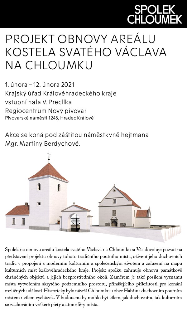 Projekt areálu obnovy kostela sv. Václava na Chloumku